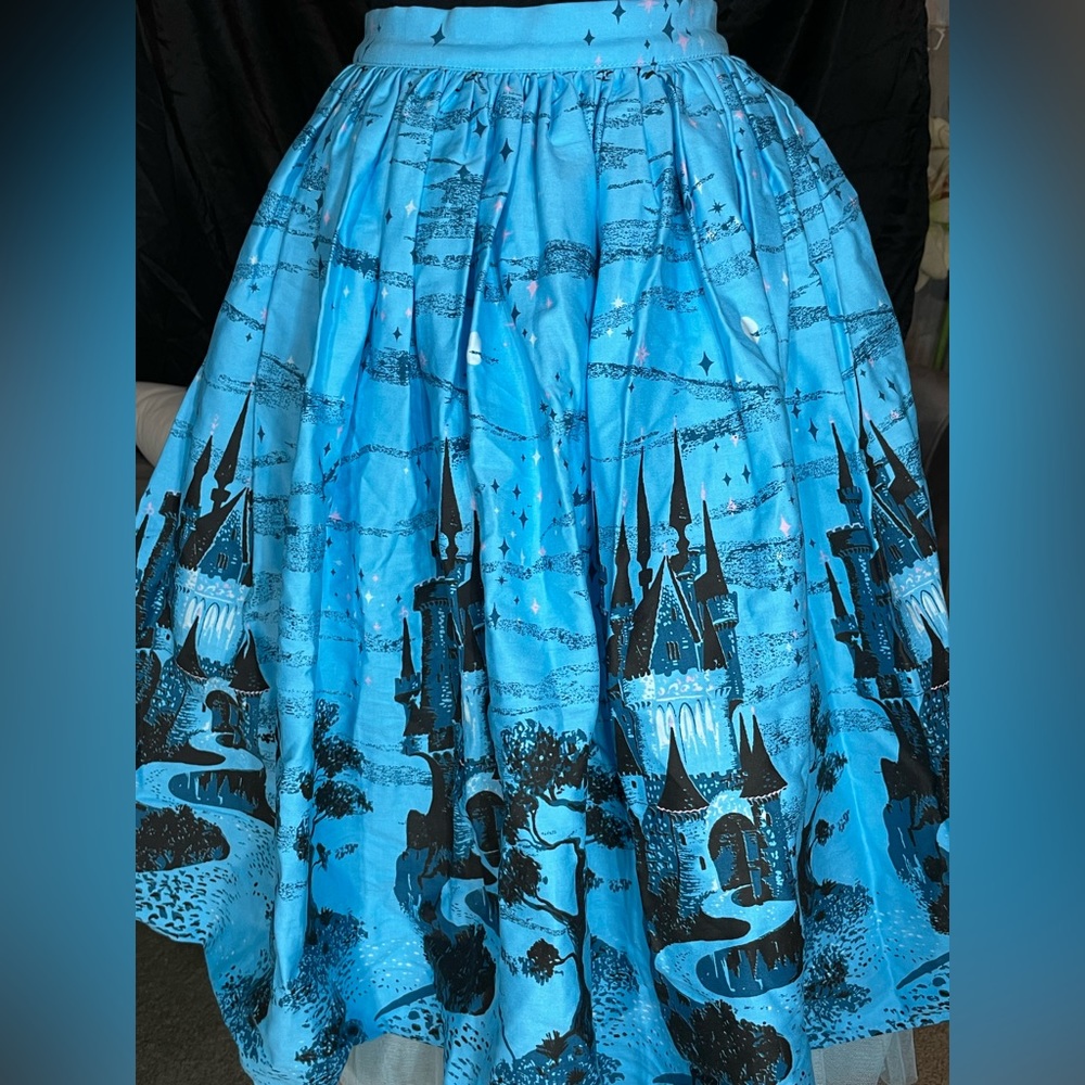 New PUG Pinup Girl Clothing Castles Skirt Cinderella Aurora Pinup Couture Disney - Picture 2 of 3